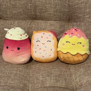 Squishmallows set of 3 sweets themed